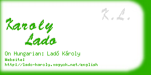 karoly lado business card