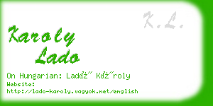 karoly lado business card